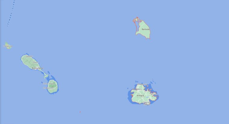 Antigua and Barbuda Border Countries Map