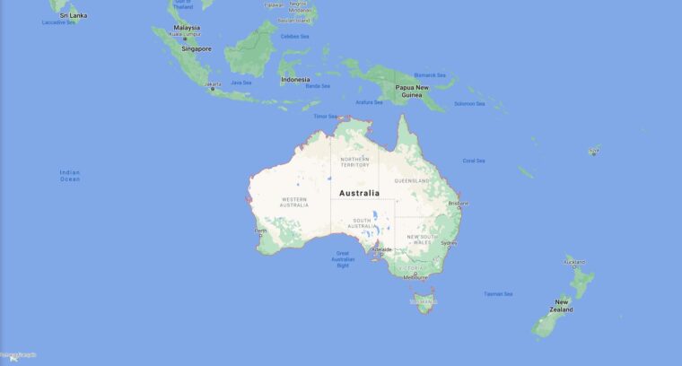 Australia Border Countries Map