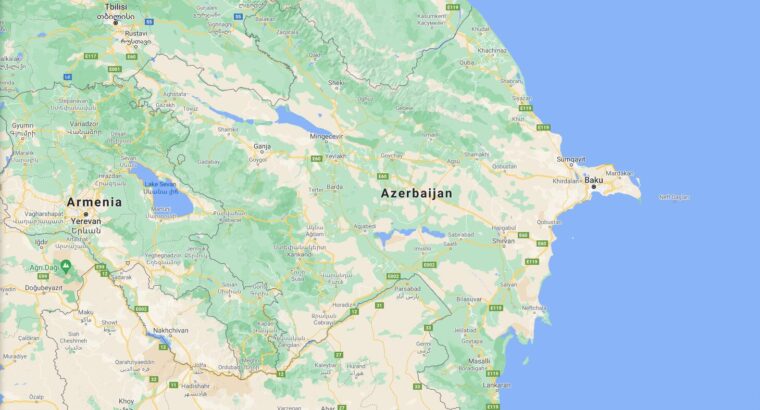 Azerbaijan Border Countries Map