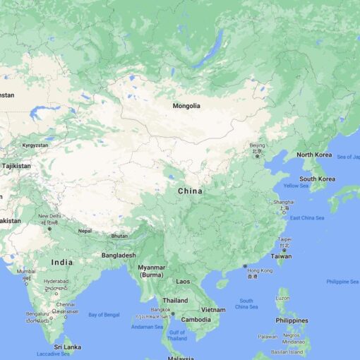 China Border Countries Map