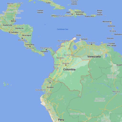 Colombia Border Countries Map