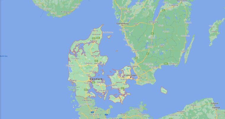 Denmark Border Countries Map