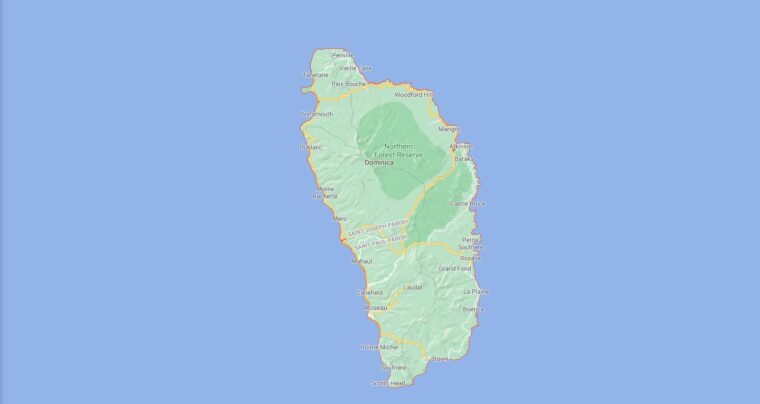 Dominica Border Countries Map