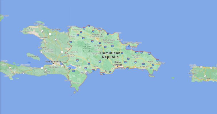 Dominican Republic Border Countries Map