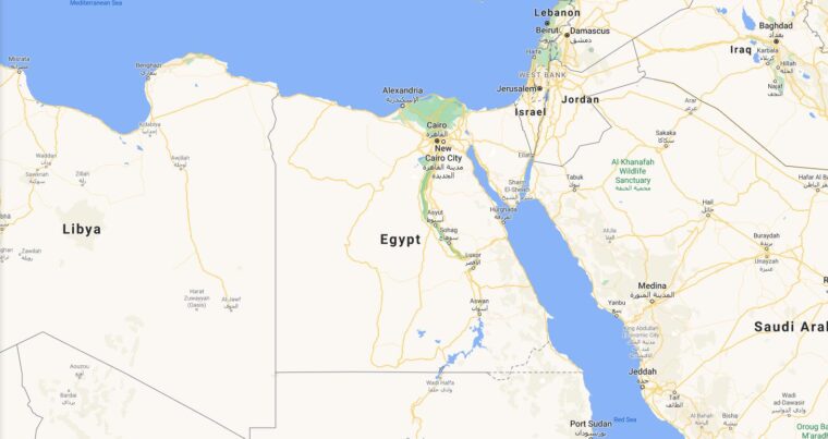 Egypt Border Countries Map