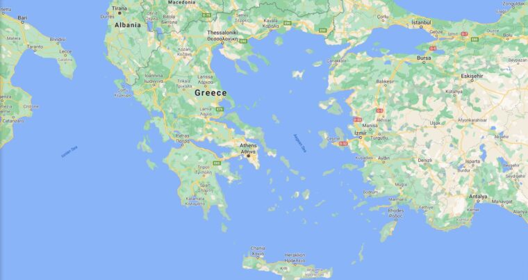 Greece Border Countries Map