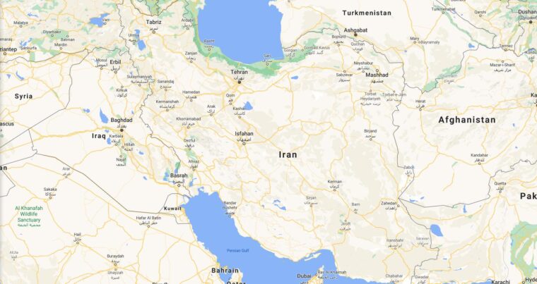 Iran Border Countries Map