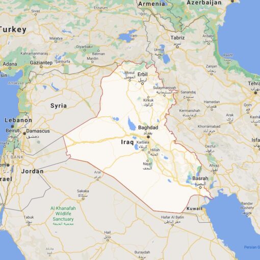 Iraq Border Countries Map
