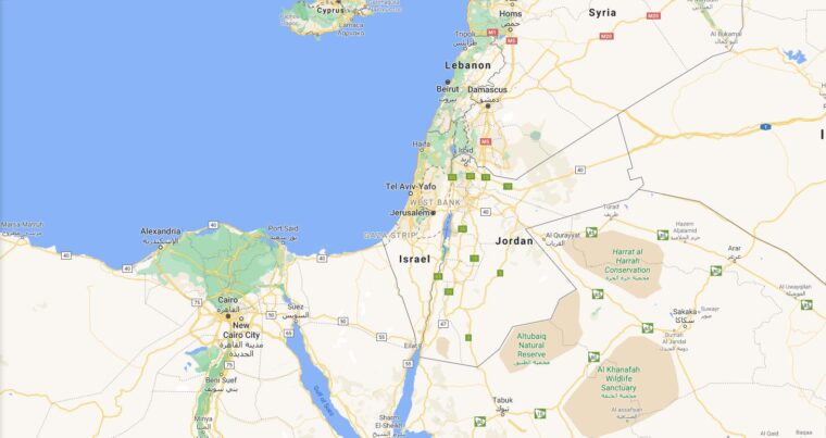 Israel Border Countries Map