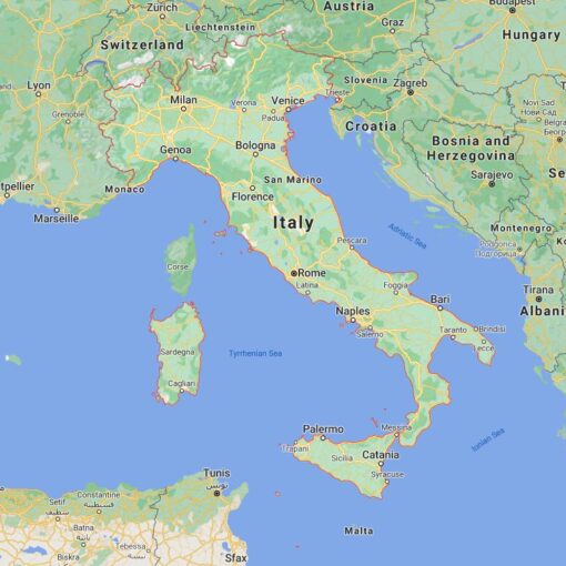 Italy Border Countries Map