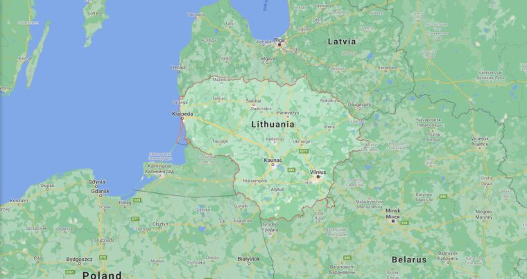 Lithuania Border Countries Map