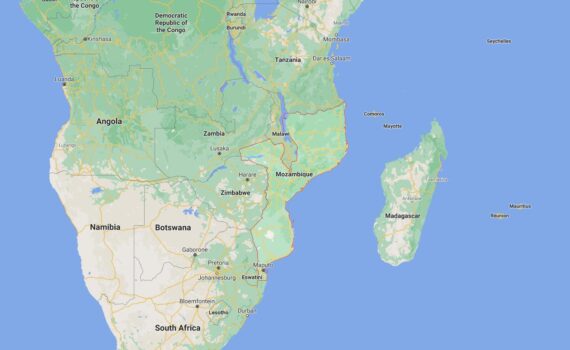 Mozambique Border Countries Map
