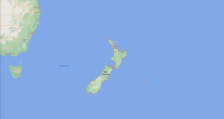 New Zealand Border Countries Map