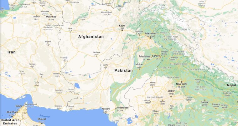 Pakistan Border Countries Map
