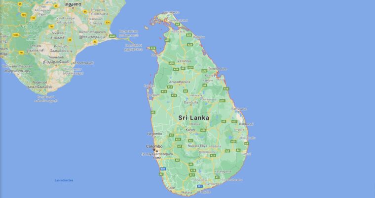 Sri Lanka Border Countries Map