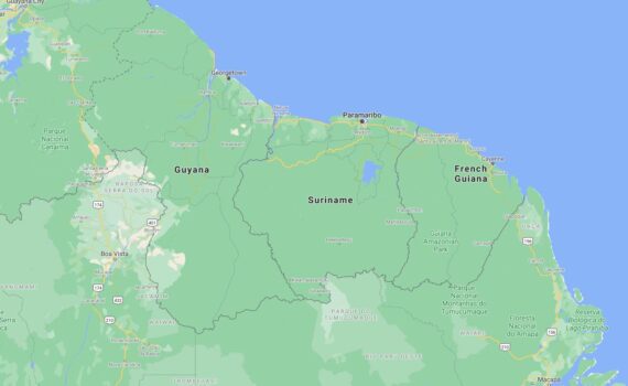 Suriname Border Countries Map