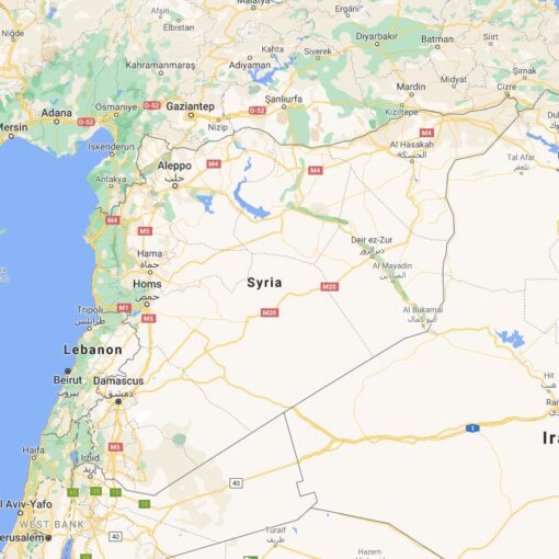 Syria Border Countries Map