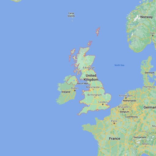 United Kingdom Border Countries Map