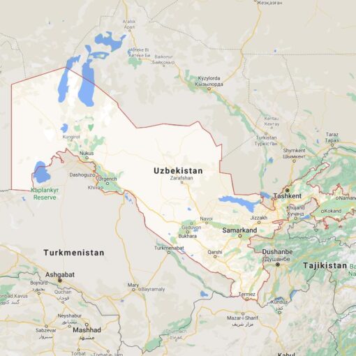 Uzbekistan Border Countries Map